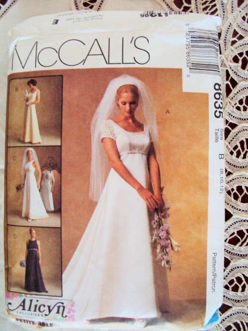 90's Vintage McCall's 8635 Wedding Dress or Bridesmaids Size 8-10-12 ***Complete & check