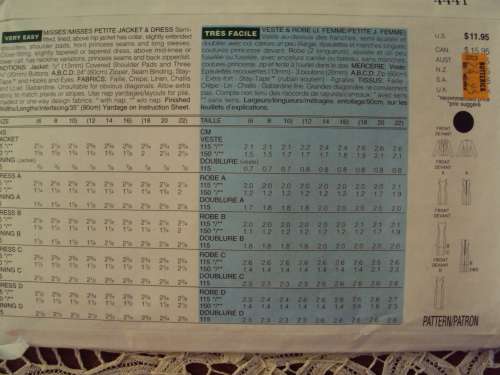 EASY Butterick 4441 Jacket & Dress diff lengths Sizes 6-8-10 **Complete & checked 90's vintage