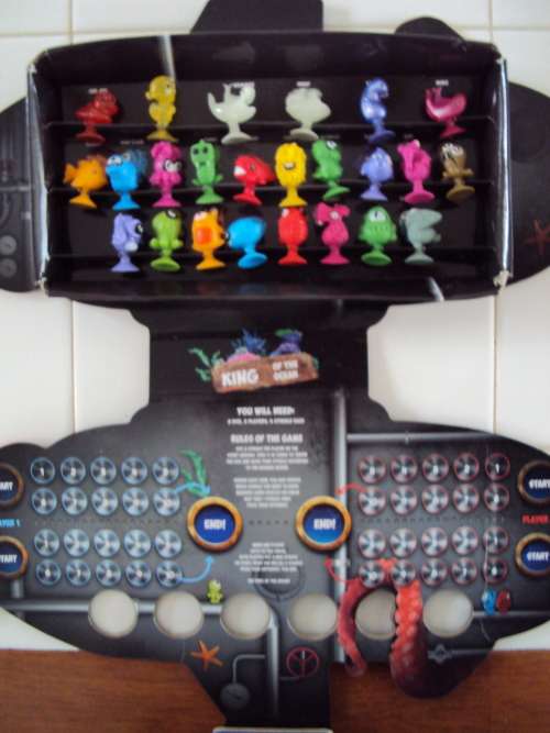 Complete Collection of Stikeez Creatures of the Deep in submarine - Corner of submarine has fold lin