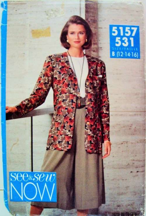 Easy Split skirt/culottes Top & Jacket Size 12-14-16 Butterick 5157  ***Uncut factory fold