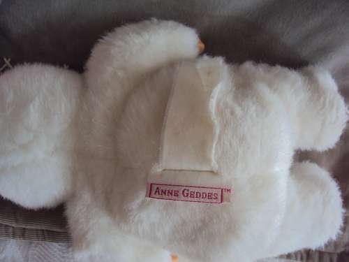 Collector Anne Geddes Baby Bunny beanie with fabric label Good preloved cond