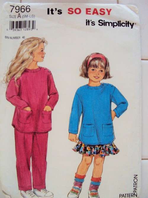 Vintage Girl's pants, skirt & top EASY Simplicity 7966 Ages 3-6 year old **Complete & checked