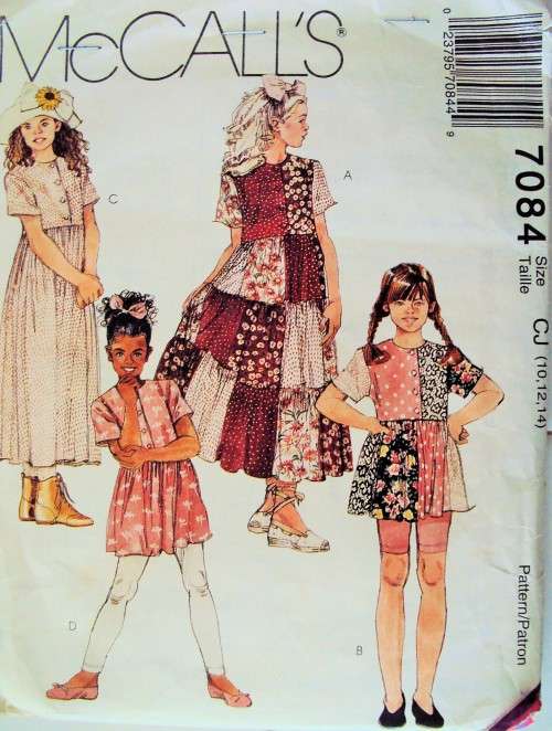 Girl's Dress & tops McCall's 7084 Age 10-12-14 years **COMPLETE & Checked 90's Vintage