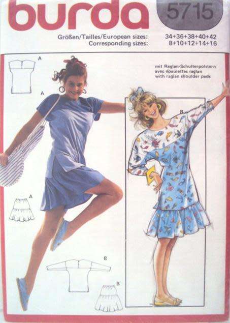 Top and skirt Burda 5715 Size 34-42 **Uncut, still sealed