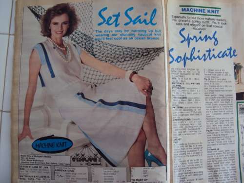 Collection vintage Machine knitting patterns from old mags pasted in file over 100 patterns!!!