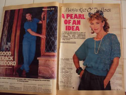 Collection vintage Machine knitting patterns from old mags pasted in file over 100 patterns!!!