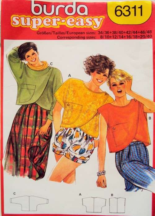 Super-easy cool funky top BURDA 6311 Size 8-40