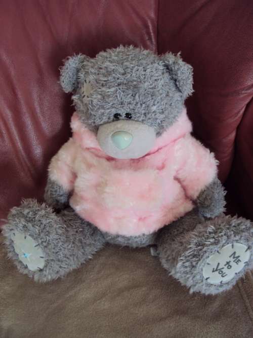 Large Me to You teddy bear in her pink hoody label intact About 41cm Clean, pre-loved