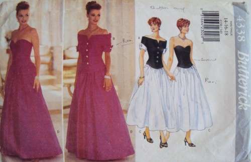 Fitted lined boned jacket  dress Butterick 4338 Size 14-16-18 **COMPLETE/checked 90's Vintage sewi