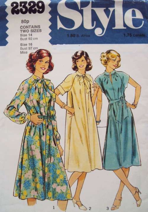 Pull over Dress Style 2329 Size 14 + 16  ***COMPLETE & checked 70's Vintage