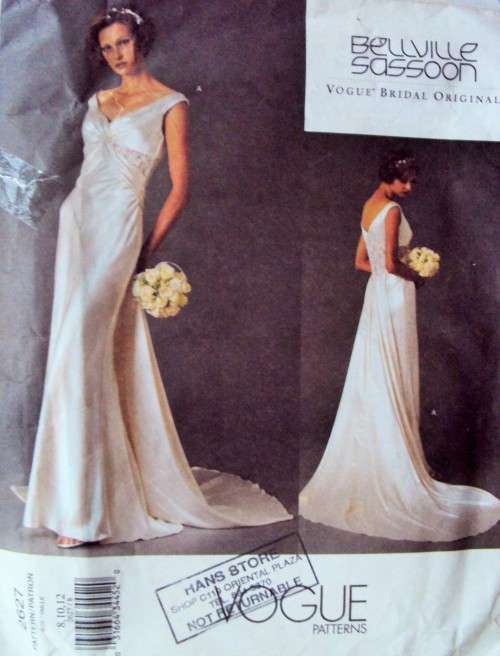 Lined bridal gown BELLVILLE SASSOON Vogue 2627 Size 8,10,12 **Unused, uncut sewing pattern