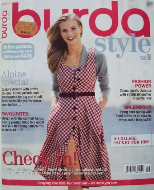 BURDA Style 9/2014 magazine 16 Free patterns in pattern insert **Good cond