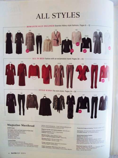 BURDA Style 8/2013 mag + Designer pattern in pattern insert **Good cond