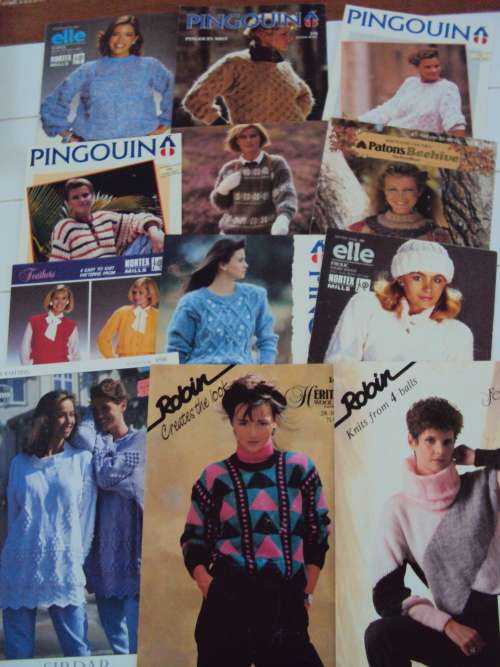 JOB LOT #4 of 12 x glossy LADIES hand knitting patterns VGC