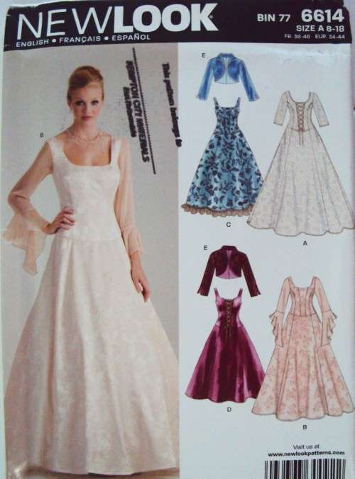 Stunning evening dresses & bolero NEW LOOK 6614 Size 8-18  **Uncut & unused, like new sewing pattern