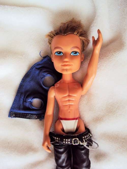 MGA BRATZ Cool boy 2003 Bend legs, funky hair, faux leather pants 25cm tall