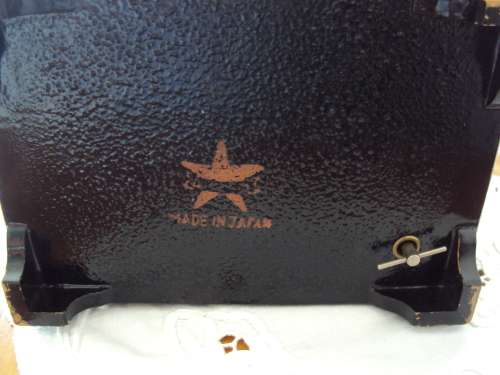 Vintage musical jewellery box & key with MOP accents hand painted from Japan