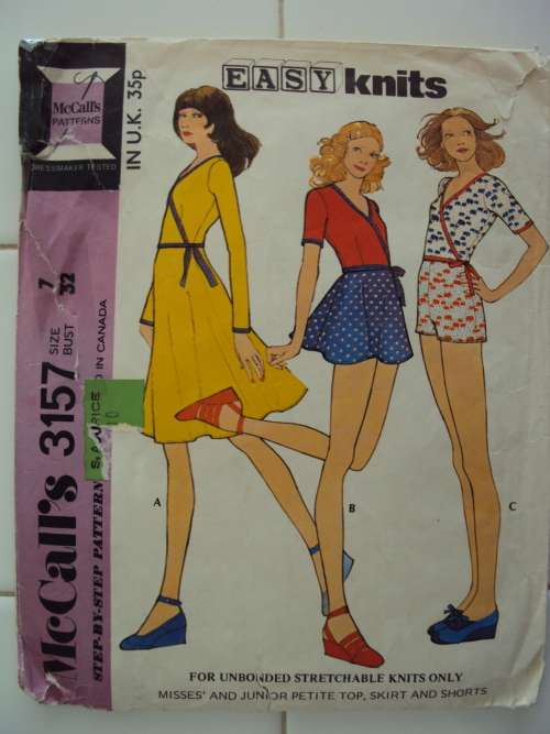 Easy Teen's petite top, skirt & shorts for Knits McCall's 3157 Size 7 bust 32" (unchecked)