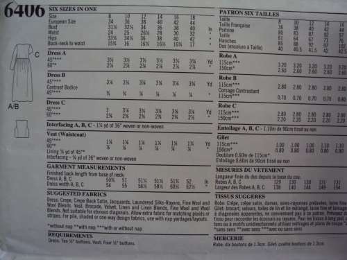 PINK RIBBON Jiffy Dress & waistcoat NEW LOOK 6406 Size A 8-18 Uncut & Unused