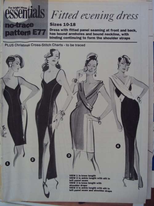 Essentials sewing Pattern E77 2x Stunning Evening Dresses Sizes 10-18