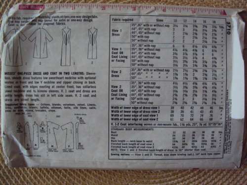 Dress & coat Simplicity 5710 Size 16  **pattern is vintage, COMPLETE & checked