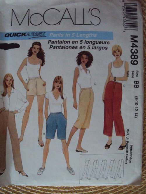 Ladies pants 5 lengths McCall's M4389 Size 8-14