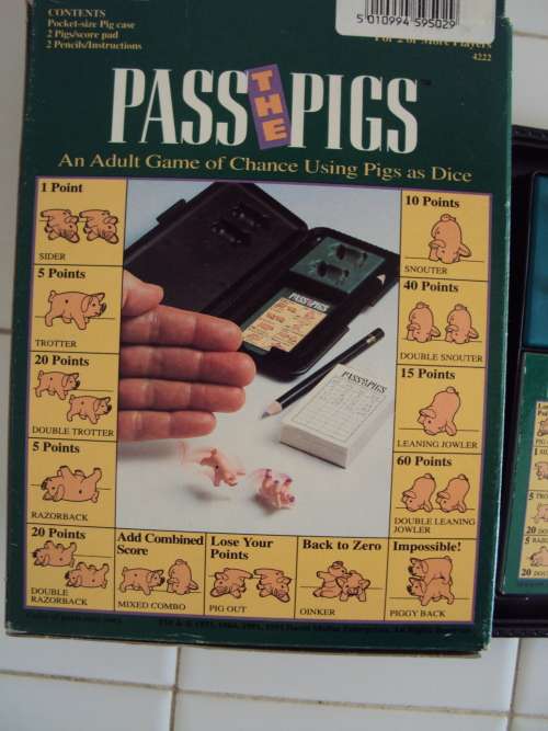 Vintage Hasbro PASS THE PIGS adult game using pigs as dice with pocket case - Adults