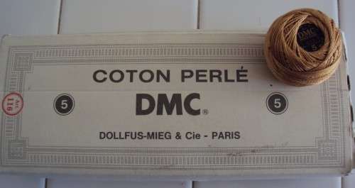 9 x unused balls of No.5 DMC Cotton Perle Crochet cotton antique gold colour #437 France