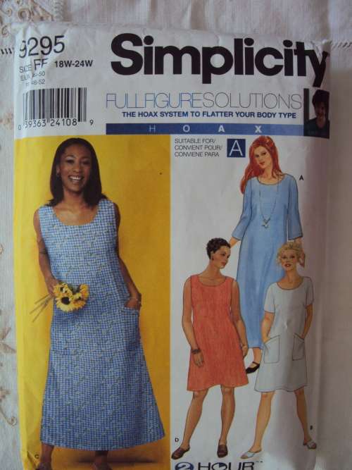 2 Hour FULL FIGURE SOLUTIONS Dress Simplicity 9295 Size 18W-24W  * Complete & checked