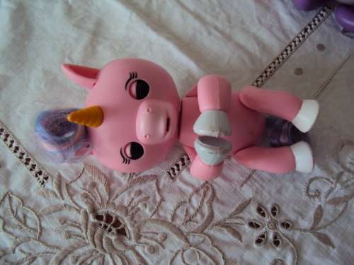 2 x hard plastic talking toys Unicorn (12cm) & monkey (12.7cm)good cond,