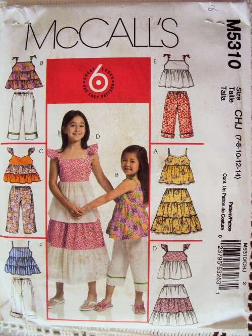 GIRL'S 7-14yrs 6 GREAT LOOKS TOP, SKIRT & PANTS McCall's M5310  **Unused & uncut