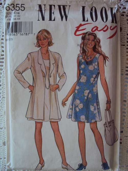 EASY DRESS & COAT SIZE 6-16 **Uncut & unused pattern NEW LOOK 6355