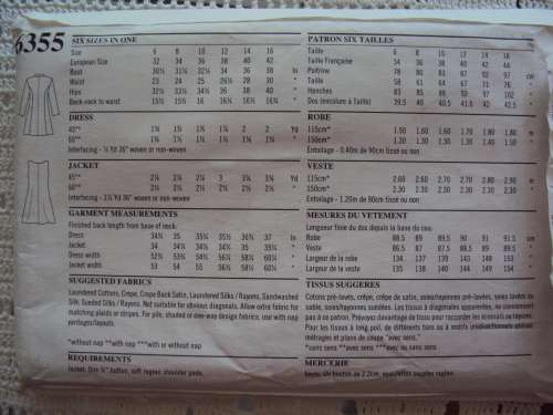 EASY DRESS & COAT SIZE 6-16 **Uncut & unused pattern NEW LOOK 6355