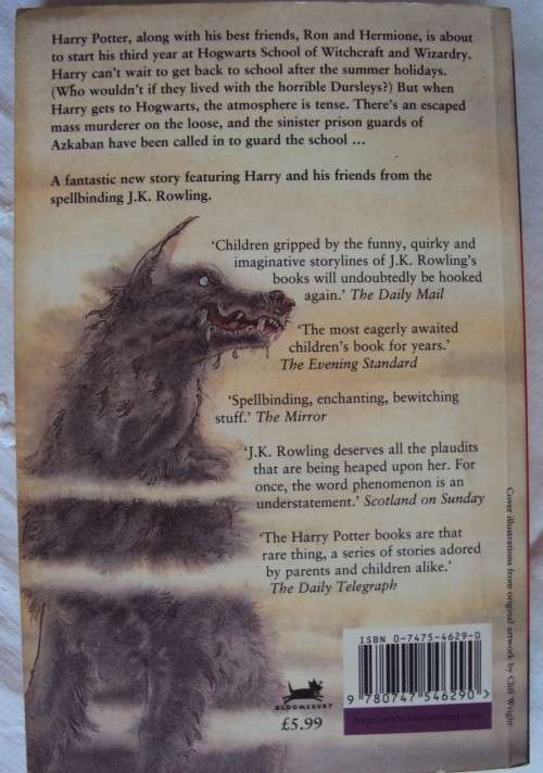 Harry Potter & the PRISONER OF AZKABAN J.K. Rowling  soft cover 1999 Great Britain