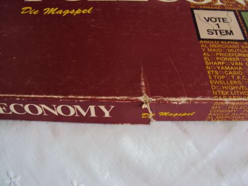 POLECONOMY board game Metrotoy only 4 x plastic Springbok tokens, no life ins cards(box wear&tear)