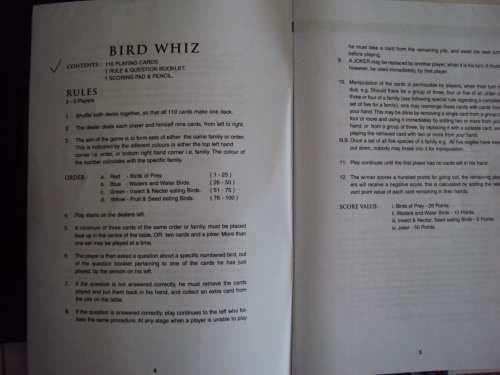 BIRD WHIZ by Sasol Educational card game for the whole family 2-6 players