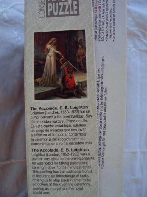 THE ACCOLADE by E.B.Leighton 2,000 pce puzzle Educa Borras Spain (opened, not checked, ex pensioner)