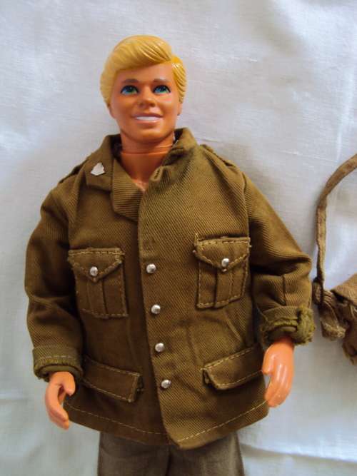 Vintage Mattel Ken or Alan Barbies boyfriend wearing original Action Man label army clothes