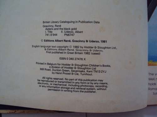 Asterix and the BLACK GOLD 80's Vintage HARD cover Goscinny & Uderzo