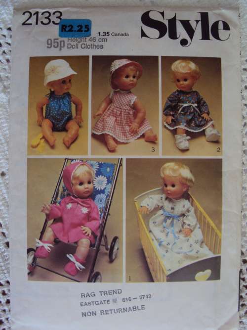 FIRST LOVE DOLL sewing pattern outfits STYLE 2133 *Uncut & unused VGC (46cm high dolls)