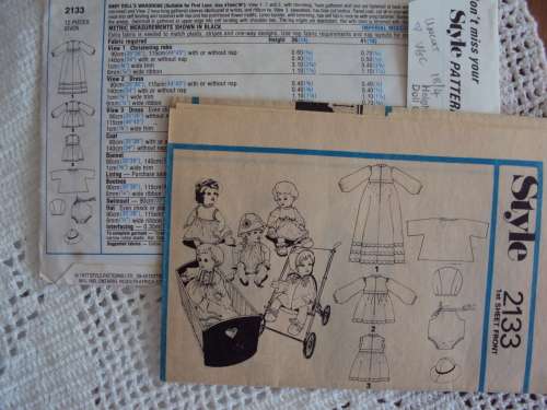 FIRST LOVE DOLL sewing pattern outfits STYLE 2133 *Uncut & unused VGC (46cm high dolls)