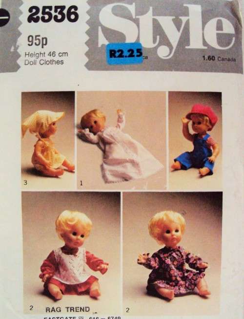 Sew some new outfits for your FIRST LOVE DOLL 46cm High dolls  STYLE 2536 *Uncut & unused