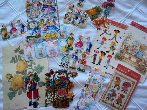 A Collection of various Decoupage Vintage prints and transfers