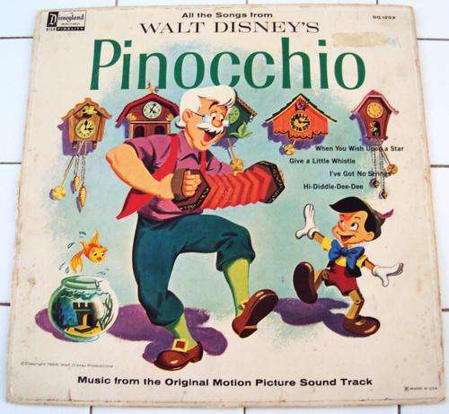 The original Walt Disney PINOCCHIO 1963 soundtrack LP record  - ANTIQUE