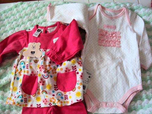 Two cute outfits for baby (unused,  still have label attached)PLUS hand crochet blanket