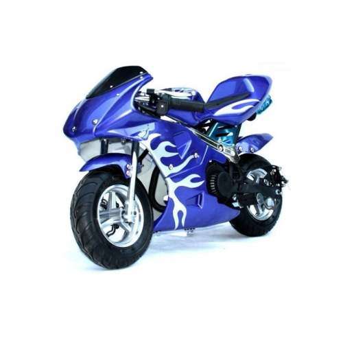 49cc 2 Stroke Air-cooled 3HP Pocketbike - Silver & Blue
