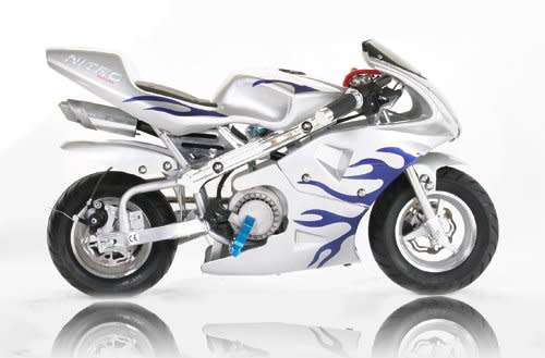 49cc 2 Stroke Air-cooled 3HP Pocketbike - Silver & Blue