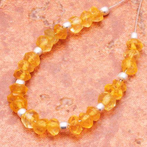MARYKAY - NATURAL GOLDEN CITRINE FACETED RONDELLE GEMSTONE BEADS - IDEAL FOR CRAFTS/BEADING 3/5