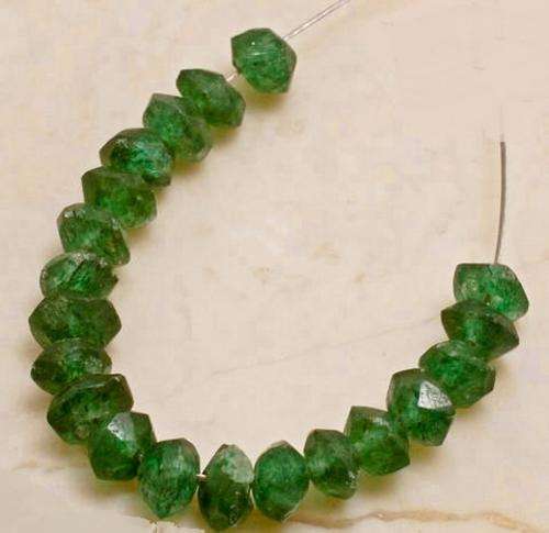 MARYKAY - LOVELY NATURAL GREEN AVENTURINE FACETED GEMSTONE BEADS 4/4.5