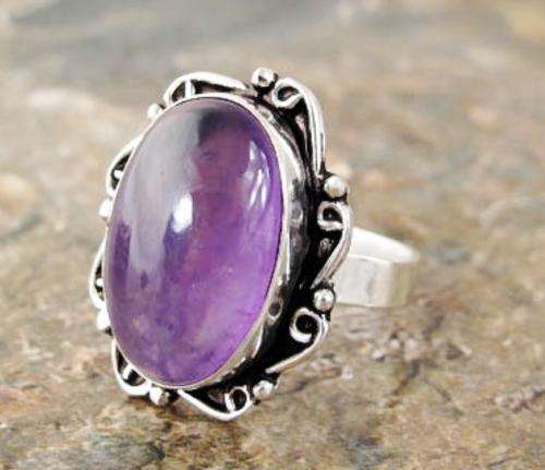 MARYKAY - STUNNING NATURAL VIOLET/ LILAC STERLING SILVER AMETHYST DRESS RING - CRAFTED IN INDIA 8